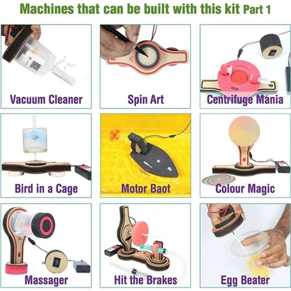 25+ STEM Projects Kit for Kids with Electric Motor for Ages 5-12 Years - Picture 3 of 6